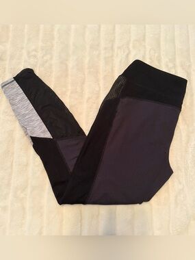 Tangerine Women’s Black Heathered Gray Color Block Leggings Size Large (AS-IS)